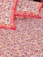 Handmade Beige Bagru Print Double Bedsheet | Eco-Friendly Cotton | Natural Dye | 90 x 108 Inches - Image 3
