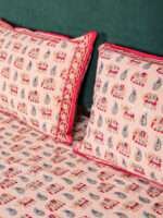 Royal Elephant Beige Bagru Hand Block Printed Double Bedsheet | Handmade Natural Dyed Cotton | Traditional Indian Bedding - Image 6