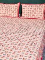 Royal Elephant Beige Bagru Hand Block Printed Double Bedsheet | Handmade Natural Dyed Cotton | Traditional Indian Bedding - Image 5