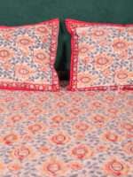 Authentic Beige Hand Block Bagru Print Double Bedsheet | Natural Vegetable Dye | Cotton | 90 x 108 Inches - Image 6