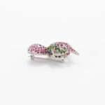 Handcrafted 92.5 Sterling Silver Octopus Brooch with Ruby, Emerald & Sapphire Pavé - Image 3
