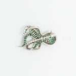 Artisan 92.5 Sterling Silver Octopus Brooch with Full Emerald Pavé and Ruby Eyes - Image 5