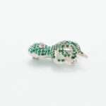 Artisan 92.5 Sterling Silver Octopus Brooch with Full Emerald Pavé and Ruby Eyes - Image 3