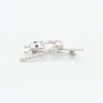 Handcrafted 92.5 Sterling Silver Centipede Brooch with Blue Sapphires and Zircon - Image 5