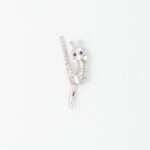 Handcrafted 92.5 Sterling Silver Centipede Brooch with Blue Sapphires and Zircon - Image 4