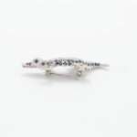 Handcrafted 92.5 Sterling Silver Crocodile Brooch with Ruby, Emerald, and Sapphire Pavé - Image 3