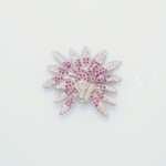 Handcrafted 92.5 Sterling Silver Bird Sunburst Brooch with Ruby and Zircon Pavé - Image 3