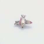 Handcrafted 92.5 Sterling Silver India Map Brooch with Ruby, Sapphire & Zircon Pavé - Image 4