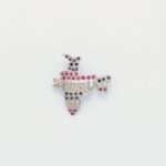 Handcrafted 92.5 Sterling Silver India Map Brooch with Ruby, Sapphire & Zircon Pavé - Image 2
