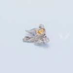 Handcrafted 92.5 Sterling Silver eagle Brooch with Golden Topaz & Zircon Accents - Image 2