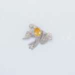 Handcrafted 92.5 Sterling Silver eagle Brooch with Golden Topaz & Zircon Accents - Image 5