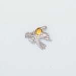 Handcrafted 92.5 Sterling Silver eagle Brooch with Golden Topaz & Zircon Accents - Image 3