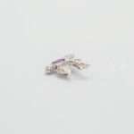 Handcrafted 92.5 Sterling Silver Pigeon Brooch with Amethyst & Sparkling Zircon Accents - Image 5