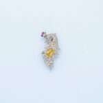 Handcrafted 92.5 Sterling Silver Peacock Brooch with Golden Topaz and Precious Gemstone Accents - Image 3