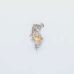 Handcrafted 92.5 Sterling Silver Peacock Brooch with Golden Topaz and Precious Gemstone Accents - Image 2