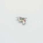 Handcrafted 92.5 Sterling Silver Soaring Eagle Brooch with Emerald & Ruby Pavé - Image 3