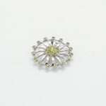 : Handcrafted 92.5 Sterling Silver Floral Brooch with Natural Peridot Sunburst - Image 2