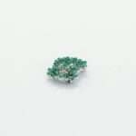 Handcrafted 92.5 Sterling Silver Floral Cluster Brooch with Natural Emeralds - Image 2
