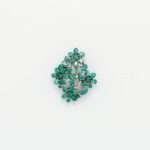Handcrafted 92.5 Sterling Silver Floral Cluster Brooch with Natural Emeralds - Image 3