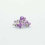 Handcrafted 92.5 Sterling Silver Amethyst "Tree of Life" Brooch with Natural Gemstone Clusters - Image 2