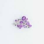 Handcrafted 92.5 Sterling Silver Amethyst "Tree of Life" Brooch with Natural Gemstone Clusters - Image 4