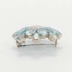Handcrafted 92.5 Sterling Silver Floral Sunburst Brooch with Blue Topaz & Zircons - Image 5