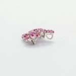 Handcrafted 92.5 Sterling Silver Floral Bouquet Brooch with Natural Ruby Clusters - Image 5