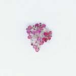 Handcrafted 92.5 Sterling Silver Floral Bouquet Brooch with Natural Ruby Clusters - Image 4
