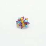 Handcrafted 92.5 Sterling Silver Floral Sunburst Brooch with Multi-Color Gemstones - Image 2