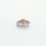 Handcrafted 92.5 Sterling Silver Floral Sunburst Brooch with Multi-Color Gemstones - Image 5