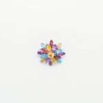 Handcrafted 92.5 Sterling Silver Floral Sunburst Brooch with Multi-Color Gemstones - Image 4