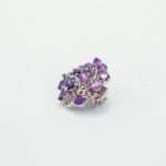 Handcrafted 92.5 Sterling Silver Floral Brooch with Amethyst & Natural Ruby Accents - Image 2