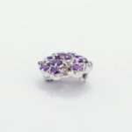 Handcrafted 92.5 Sterling Silver Floral Brooch with Amethyst & Natural Ruby Accents - Image 5