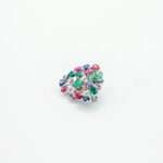 Handcrafted 92.5 Sterling Silver Floral Cluster Brooch with Ruby, Emerald & Sapphire - Image 2