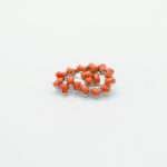 Handcrafted 92.5 Sterling Silver Paisley Brooch with Natural Red Coral Cabochons - Image 5