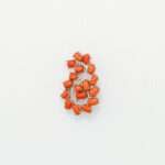 Handcrafted 92.5 Sterling Silver Paisley Brooch with Natural Red Coral Cabochons - Image 4