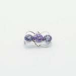 Handcrafted 92.5 Sterling Silver Floral Brooch with Rare Alexandrite Gemstones - Image 2