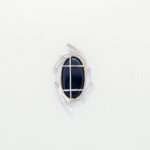 Handcrafted 92.5 Sterling Silver Black Onyx Brooch with Sparkling Zircon Accents - Image 4