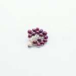 Handcrafted 92.5 Sterling Silver Flower Bouquet Brooch with Rare Star Ruby Cabochons - Image 5