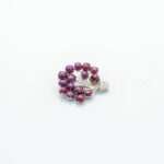 Handcrafted 92.5 Sterling Silver Flower Bouquet Brooch with Rare Star Ruby Cabochons - Image 2