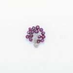 Handcrafted 92.5 Sterling Silver Flower Bouquet Brooch with Rare Star Ruby Cabochons - Image 4