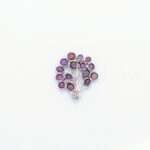Handcrafted 92.5 Sterling Silver Flower Bouquet Brooch with Rare Star Ruby Cabochons - Image 3