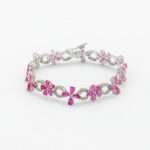 Ruby Silver Bracelet with Diamonds