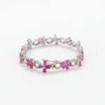 Ruby Silver Bracelet with Diamonds