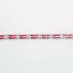 Ruby Silver Bracelet with Diamonds