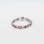 Ruby Silver Bracelet with Diamonds