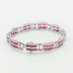 Ruby Silver Bracelet with Diamonds