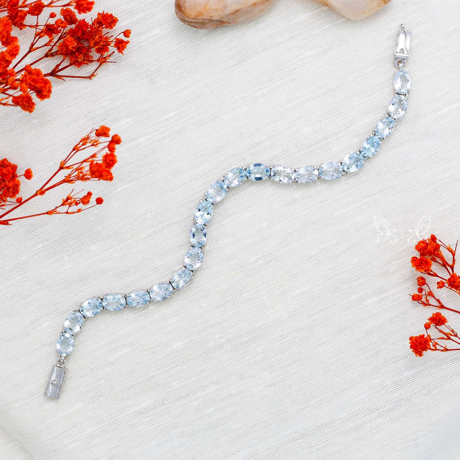_82A1175 Aquamarine Silver bracelet