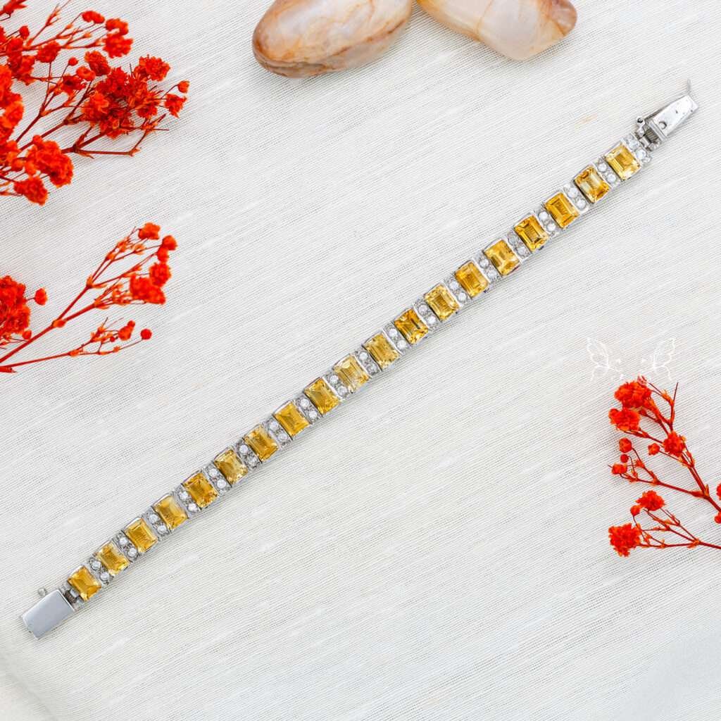 golden topaz silver bracelet