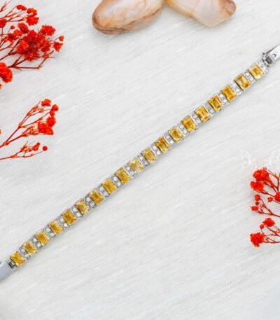 golden topaz silver bracelet